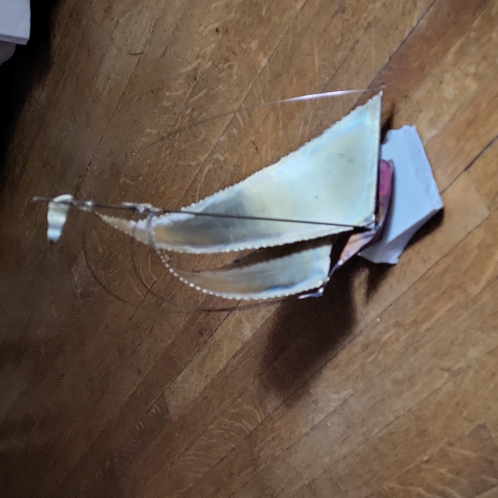 Vintage Metal Sailboat Sculpture